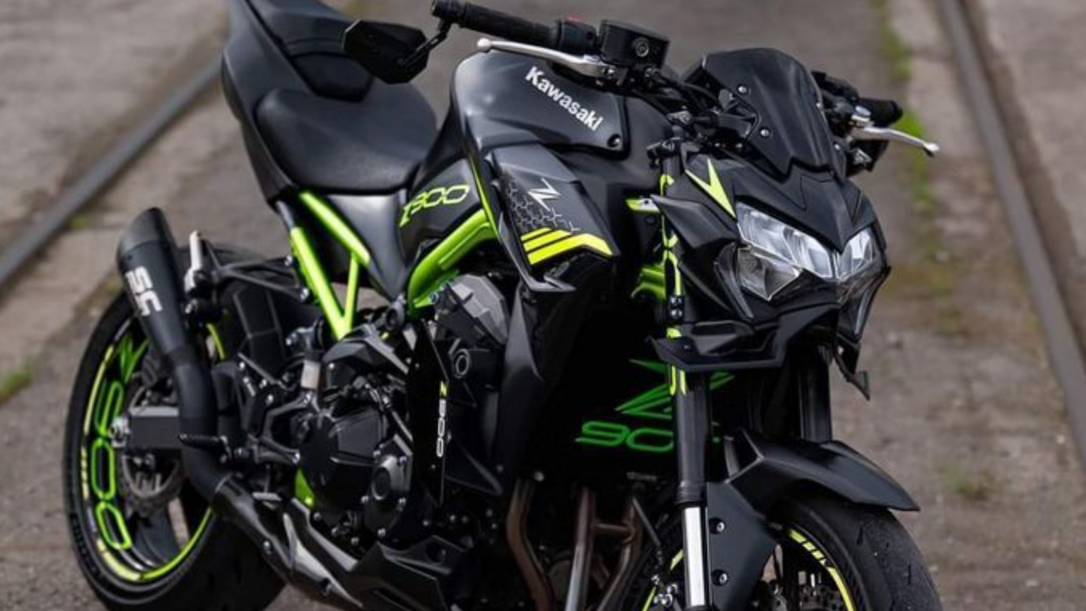 a black and green motorcycle